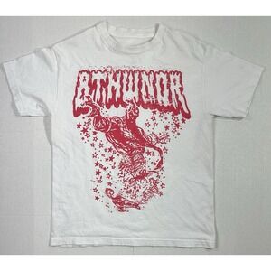 8thwndr T-Shirt Mens Medium White Red Graphic Tee Streetwear Skate Style